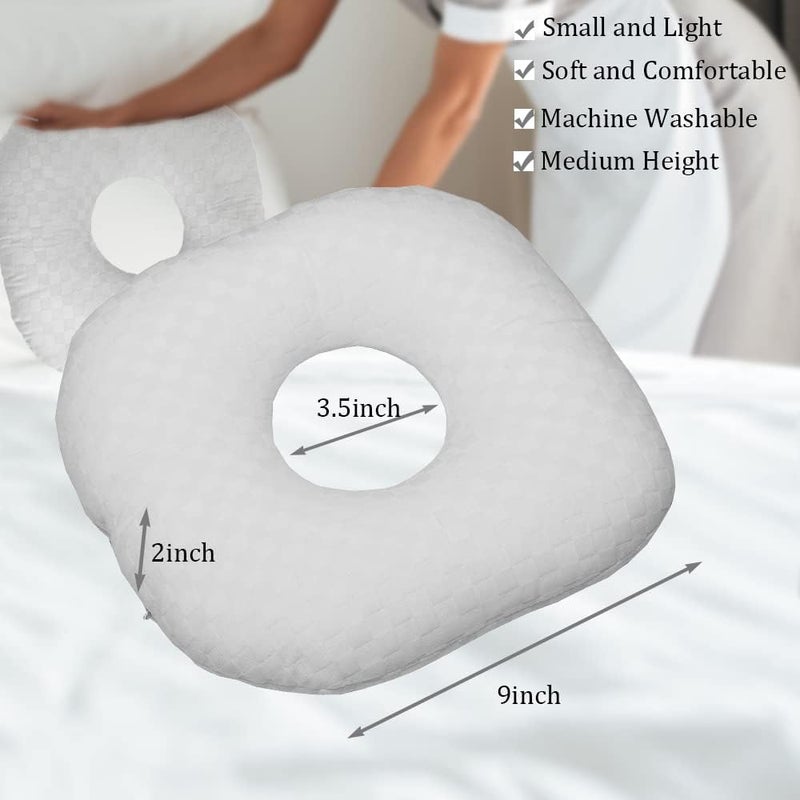 Wuronsa Ear Piercing Pillow for Side Sleepers, Pillow with an Ear Hole for CNH and Ear Pain Ear Inflammation Pressure Sores, O-Shaped Side Sleeping Pillow, Ear Guard Pillow - Image 3